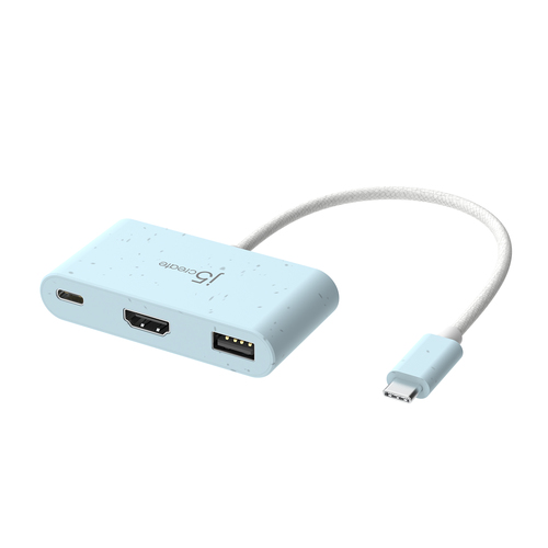 j5create USB Tipo C Estação de ancoragem - 1 Displays suportados - 2 x Portas USB - 1 x Portas USB tipo A - USB tipo A - 1