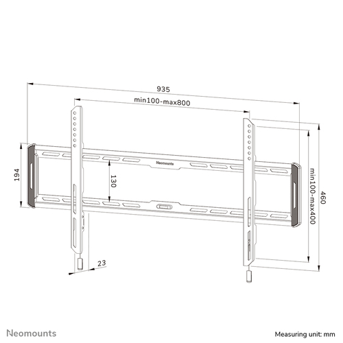 Neomounts Wall Mount for TV - Black - 1 Display(s) Supported - 109.2 cm to 218.4 cm (86") Screen Support - 70 kg Load Capa