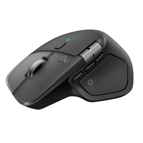Logitech MX Master 4 for Mac Mouse - Bluetooth - USB Type C, USB Type A - Darkfield - 8 Button(s) - Space Black - Wireless