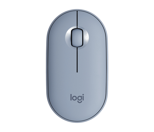Souris Logitech Pebble M350 - Bluetooth - USB - Optique - 3 Bouton(s) - Bleu Gris - Sans fil - 2,40 GHz - 1000 dpi - Roule