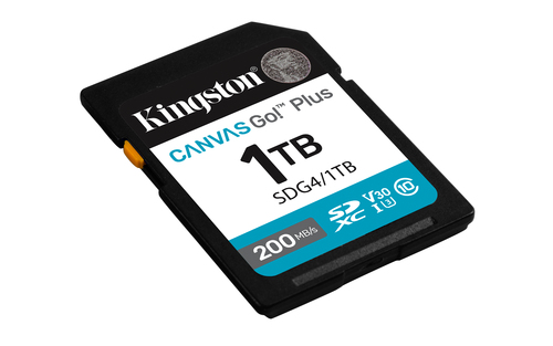 Kingston Canvas Go! Plus 1 TB SDXC - 1 - 200 MB/s Leitura - 160 MB/s Gravar