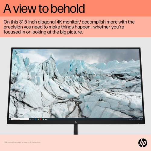 HP E32k G5 4K USB-C Monitor. Display diagonal: 80 cm (31.5"), Display resolution: 3840 x 2160 pixels, HD type: 4K Ultra HD