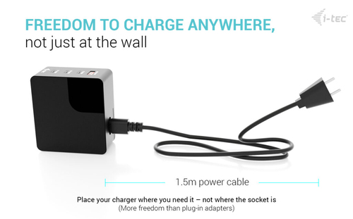 i-tec 140 W AC Adapter - Universal Adapter - 3 USB Type-C - For Notebook, Tablet - Europe - 120 V AC, 230 V AC Input - 5 V