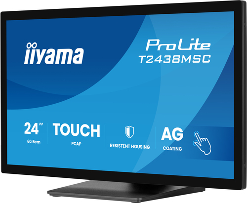 iiyama ProLite T2438MSC-B2 24 Zoll Klasse LED-Touchscreen-Monitor - 16:9 Format - 5 ms Reaktionszeit - 60,5 cm (23,8 Zoll)