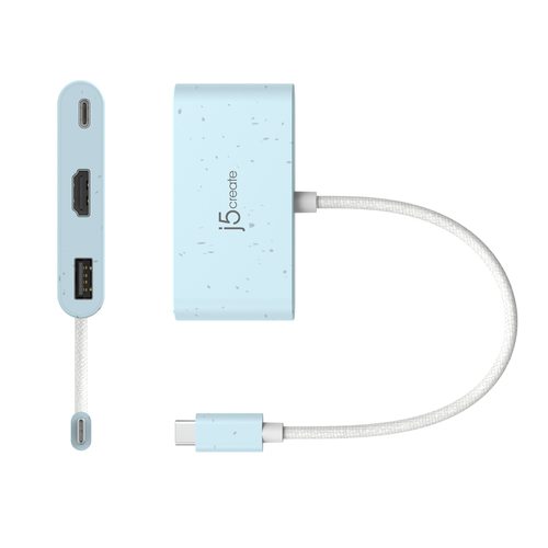 j5create USB Tipo C Estação de ancoragem - 1 Displays suportados - 2 x Portas USB - 1 x Portas USB tipo A - USB tipo A - 1