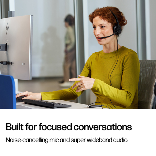 Poly Mission 400 425 Com fios Headset, Na orelha Estéreo Fone de ouvido - Preto - Microsoft Teams Certification - Binaural
