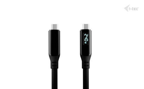 i-tec Thunderbolt 4/USB4 Class Pro Cable 240W with LCD (40 Gbps, 150 cm). Anschluss 1: Männlich, Anschluss 2: Männlich, Ka
