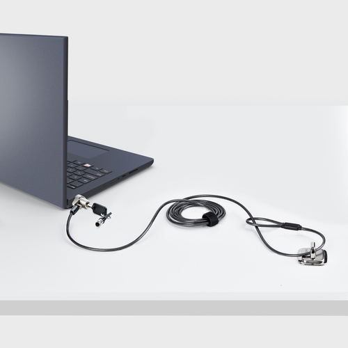 StarTech.com NBLWK-LAPTOP-LOCK. Produktfarbe: Schwarz, Silber, Best uses: Laptop, Schloss Art: 2 Schlüssel. Kabellänge: 2 