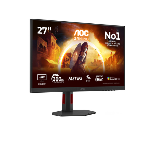 AOC G4 Q27G4ZR. Display diagonal: 68.6 cm (27"), Display resolution: 2560 x 1440 pixels, HD type: Quad HD, Display technol