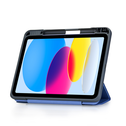 DEQSTER Robust Tasche (Verschlussklappe) für 27,7 cm (10,9 Zoll) Apple iPad (10. Generation) Tablet - Blau - Polyurethan, 
