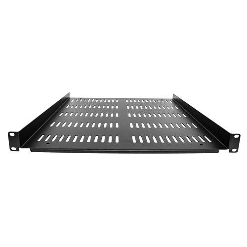 Étagère Rack 19 pouces 1U - Plateau Rackable Universel Ventilé - Étagère Cantilever Baie de Brassage 19" - Max 25kg - 50cm