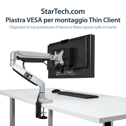 StarTech.com Supporto VESA per thin client - Montaggio sotto scrivania con staffa VESA - 5 kg Capacità di carico - 75 x 75