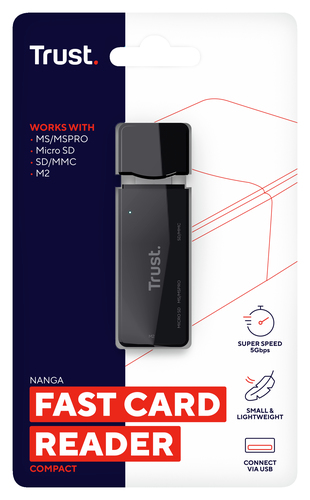 Trust Nanga Kartenleser - USB 3.1 - Extern - microSD, Memory Stick, Memory Stick Micro (M2), Memory Stick PRO, SD, MultiMe