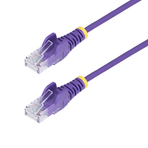 StarTech 1.5m Purple Slim CAT6 Ethernet Cable, Snagless RJ45, UTP, LSZH, 28AWG Pure Bare Copper, Slim Network Patch Cord -
