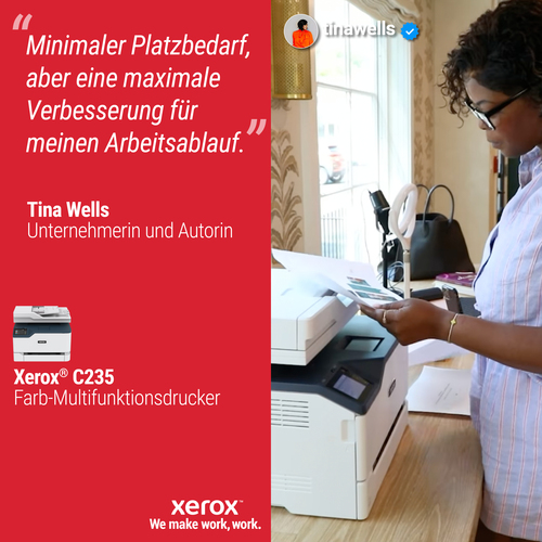 Xerox C235 A4 22 Seiten/Min. Kopie/Druck/Scan/Fax Wireless PS3 PCL5e/6 Automatischer Vorlageneinzug 2 Behälter Gesamt 251 