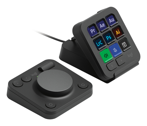 Logitech MX Creative Console Keypad & Dial - USB Type C Cable Keypad - Keyboard/Keypad Color: Graphite - Wireless Bluetoot