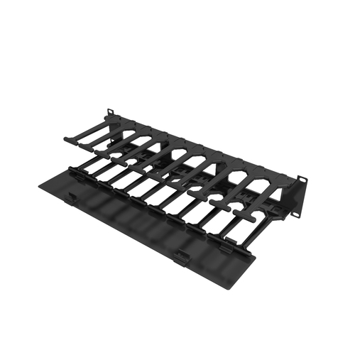 VERTIV Kabelführung - Schwarz - 1 Pack Paket - Kabelmanagement-Panel - 2U Rack-Höhe x 19" Panel-Breite - Metall