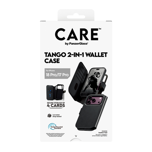 CARE Tango Tasche (Brieftasche) Apple iPhone 17 Pro Smartphone - Schwarz