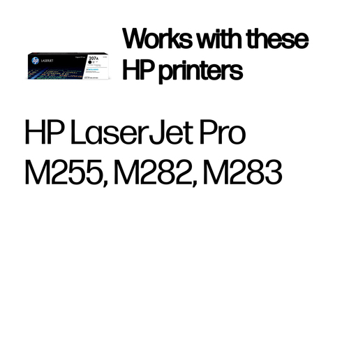 HP Toner noire LaserJet 207A authentique. Rendement par page de toner noir: 1350 pages, Couleurs d'impression: Noir, Quant