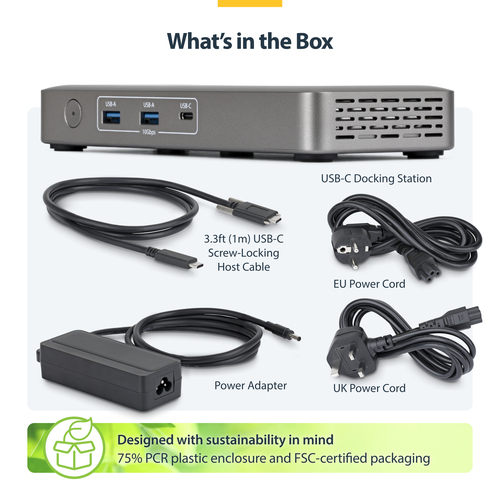 StarTech.com 9 Port(s) USB4 Docking Station for Notebook, Workstation, MacBook - Charging Capability - Space Gray - 2 Disp
