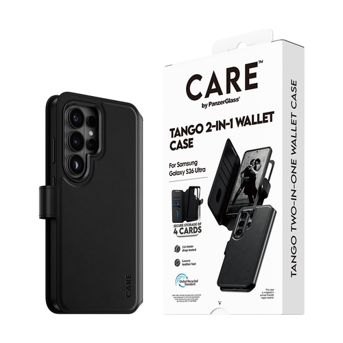 PANZERGLASS CARE TANGO WALLET QI 2-IN-1 GALAXY S26 ULTRA BLACK