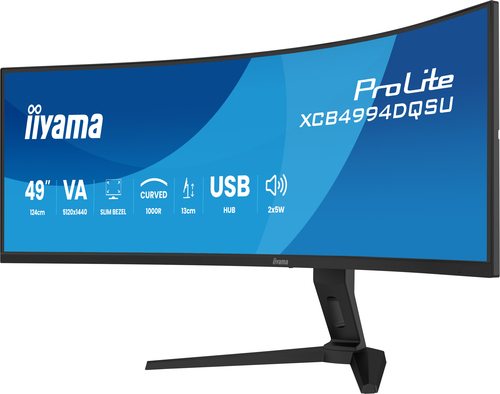 iiyama ProLite XCB4994DQSU-B1 49 Zoll Klasse Dual Quad HD (DQHD) Gekrümmter Bildschirm LED-Monitor - 32:9 Format - Mattsch