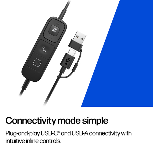 Poly Mission 600 615 Com fios Headset, Na orelha Mono Fone de ouvido - Preto - Microsoft Teams Certification - Monaural - 