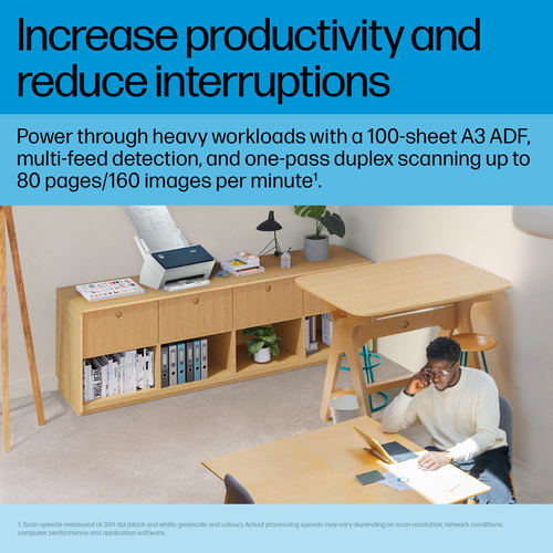 HP Scanjet Enterprise Flow 9000 s1 Einzugsscanner - 600 x 600 dpi Optische Auflösung - 24-bit Farbtiefe - 48-bit Graustufe