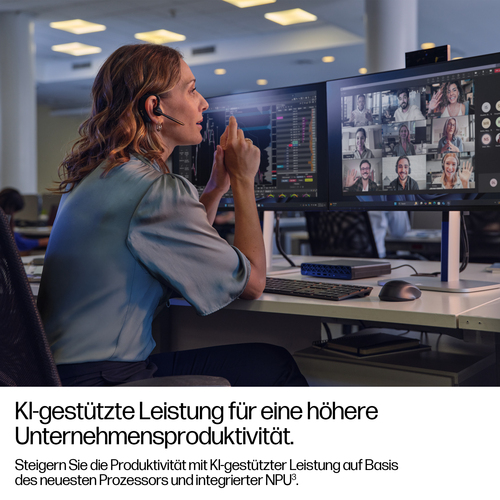 Desktop-KI-Computer HP EliteDesk 8 G1i - Intel Core Ultra 9 - vPro-Technologie - 64 GB - 1 TB SSD - Mini-PC - Schwarz - In