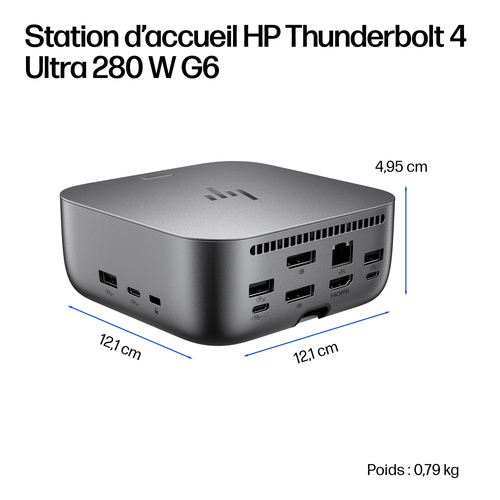 HP Thunderbolt 4 Ultra 280 W G6 Dockingstation. Konnektivitätstechnologie: Kabelgebunden, Hostschnittstelle: Thunderbolt 4