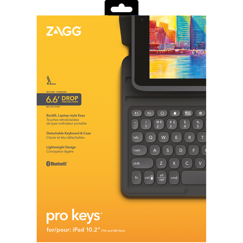 ZAGG Pro Keys Keyboard/Cover Case for 25.9 cm (10.2") Apple iPad Tablet - Black/Grey