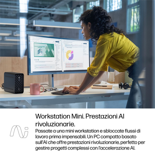 Workstation HP Z2 Mini G1a - 1 x AMD Ryzen AI MAX PRO 390 - 64 GB - 1 TB SSD - Mini PC - Jet Black - AMD Chip - Windows 11