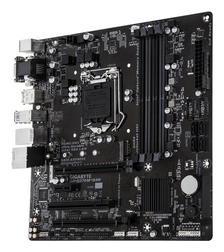 GIGABYTE GA-Q270M-D3H. Processor manufacturer: Intel, Processor socket: LGA 1151 (Socket H4), Compatible processor series: