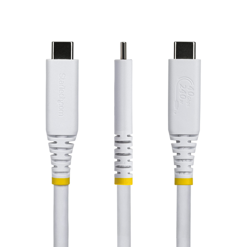 CABLE USB4 1M USB-C - 40GBPS CERTIFICADO USB-IF - BLANCO