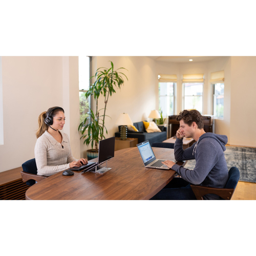 Kensington H3000 Wireless Over-the-ear, Over-the-head Stereo Headset - Black - Google Assistant, Siri - Binaural - Ear-cup