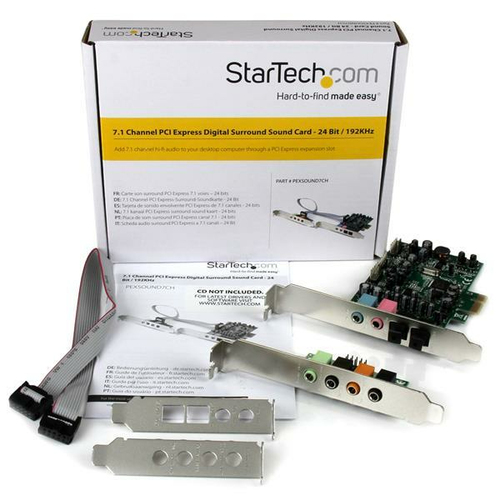 StarTech.com 7.1 Channel Sound Card - PCI Express - 24-bit - 192KHz - SPDIF Digital Optical and 3.5mm Analog Audio - C-Med