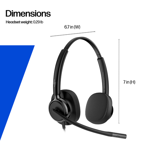 HP Poly Mission 425 Stereo USB Wired Headset (Bulk). Weight: 132 g