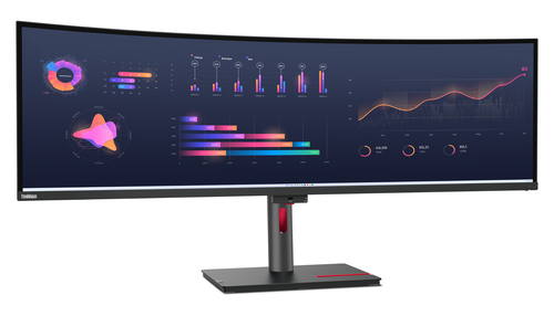 Lenovo ThinkVision P49W-30 49" Class Dual Quad HD (DQHD) Curved Screen LED Monitor - 32:9 - 124.5 cm (49") Viewable - In-p
