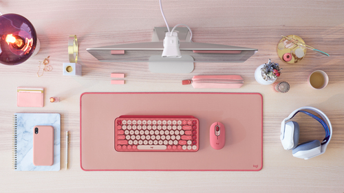 Logitech Studio Series Mauspad - 300 mm x 700 mm - Dark Rose - Naturkautschuk, Nylon, Polyester - Rutschfest, ausfransfest