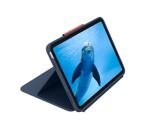 Housse/Clavier Logitech Rugged Combo 4 Touch Durci Apple iPad (10e génération) Tablette - Bleu classique - Résistant aux c
