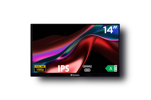 Monitor LCD Verbatim PM-14 355,6 mm (14") Classe Full HD - 16:9 - Nero - 35,6 cm (14") Viewable - Tecnologia In-plane Swit