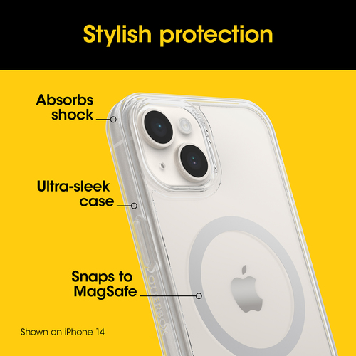 OtterBox Symmetry Estojo para Apple iPhone 14 Plus Smartphone - Claro - 1 - Resistente a quedas, Absorção de choque - Poli