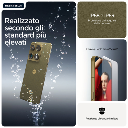 Motorola signature 17,2 cm (6.78") Doppia SIM Android 16.0 5G USB tipo-C 16 GB 512 GB 5200 mAh Oro PANTONE Martini Olive. 