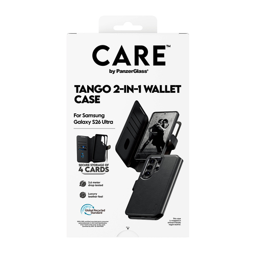 PANZERGLASS CARE TANGO WALLET QI 2-IN-1 GALAXY S26 ULTRA BLACK