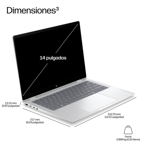 HP EliteBook X G2i 35.6 cm (14"") Copilot+ PC Notebook - WUXGA - Intel Core Ultra X7 358H - 32 GB - 1 TB SSD - Glacier Sil