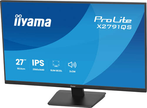 iiyama ProLite X2791QS-B1. Bildschirmdiagonale: 68,6 cm (27"), Display-Auflösung: 2560 x 1440 Pixel, HD-Typ: Quad HD, Bild