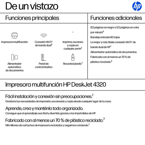 HP Deskjet 4320 Wireless Inkjet Multifunction Printer - Colour - Grey - Copier/Fax/Printer/Scanner - 4800 x 1200 dpi Print