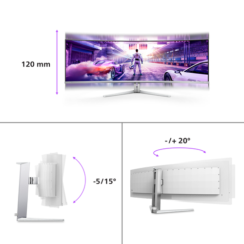 Philips Evnia 49M2C8900 49" Class Dual Quad HD (DQHD) Ecrã curvo Monitor OLED para jogos - 32:9 - 124,2 cm (48,9") Viewabl