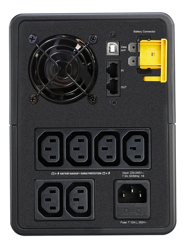APC Back-UPS, 1600VA, Tower, 230V, 6x IEC C13 outlets, AVR. UPS topology: Line-Interactive, Output power capacity: 1.6 kVA