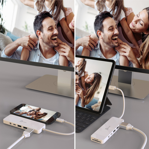 j5create JCD373-N 7 Port(s) USB 3.1 Type C Docking Station for Computer, Keyboard, Mouse, Flash Drive, Projector - Chargin
